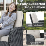 Belord 5 Piece Outdoor Conversation Patio Furniture Set - All-Weather Wicker Patio Rocking Chairs with Loveseat Glider - Photo 5