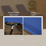 Outsunny 2 Piece Folding Chaise Lounge Pool Chairs, Outdoor Sun Tanning Chairs with 5-Level Reclining Back - Photo 6