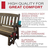 Amish Heavy Duty 800 Lb Mission Pressure Treated Porch Glider with Cupholders (4 Foot, Dark Walnut Stain) - Photo 4