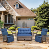 Belord Patio Furniture Set - 6-Piece Wicker Loveseat Outdoor Daybed Furniture Set with Recliner Lounge Chairs Set of 2 - Photo 1