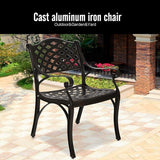 YUSING Outdoor Dining Chairs Set of 2, Cast Aluminum Metal Arm Chairs for Kitchen, Garden, Backyard - Photo 5