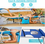 #WEJOY 4 in 1 Tanning Chair with Face Hole & Canopy & Side Table - Photo 5