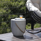 Outdoor Side Table for Patio Indoor Outdoor Front Porch (Hemp Rope) - Photo 7
