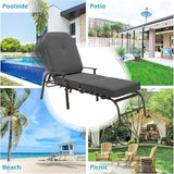 U-MAX Adjustable Outdoor Chaise Lounge Chair Patio Lounge Chair Recliner Furniture with Armrest and Cushion for Deck - Photo 7