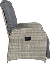 Flash Furniture Nemo Indoor/Outdoor Patio Wicker Rattan Recliner, Lounge Chair with Flip-Up Side Table, Gray - Photo 10