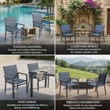 Kozyard Outdoor Patio Dining Chairs Set of 2, Rust-Resistant Aluminum Frame, Padded Textilene Fabric - Photo 6