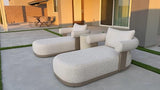 PURPLE LEAF Outdoor Chaise Lounge 1 Piece Chair Modern Aluminum Lounger Daybed with Lumbar Pillow and Armrest for Patio - Photo 9