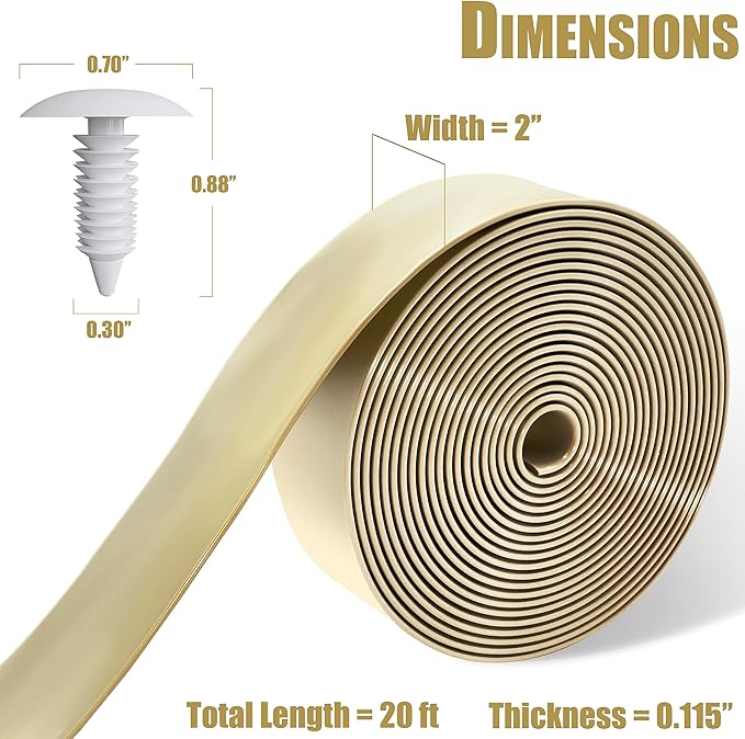 Vinyl Straps for Patio Chair Repair Kit 2'' Wide 20 Ft Long Replacement Straps + 20 Free Rivets for Outdoor Lawn Furniture Chaise Lounge Repair (Driftwood)