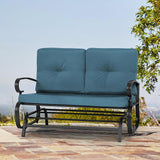 Crownland Outdoor Patio Glider Chair, Rocking Glider Bench for 2 Person, Porch Furniture Loveseat Seating - Photo 9