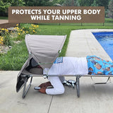 Tanning Chair with Sun Canopy Face Hole Softer Padded Adjustable Washable - Photo 3