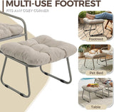 BULEXYARD Patio Lounge Chair with Ottoman, Set of 2, 4" Thick Cushion Reading Lounge Chairs - Photo 8