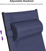 PURPLE LEAF Patio Chaise Lounge Set Outdoor Beach Pool Sunbathing Lawn Lounger Recliner Outside Tanning Chairs with Arm - Photo 8