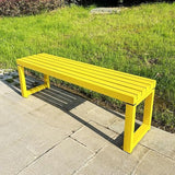 Weatherproof Metal Dining Bench, Outdoor Bench Backless Patio Bench 2-Person Farmhouse Bench Garden Bench for Kitchen - Photo 1