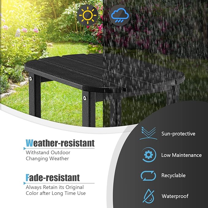 Giantex Side Table Outdoor Small Patio Table 18” Adirondack Table, Weather Resistant End Tables - Photo 4