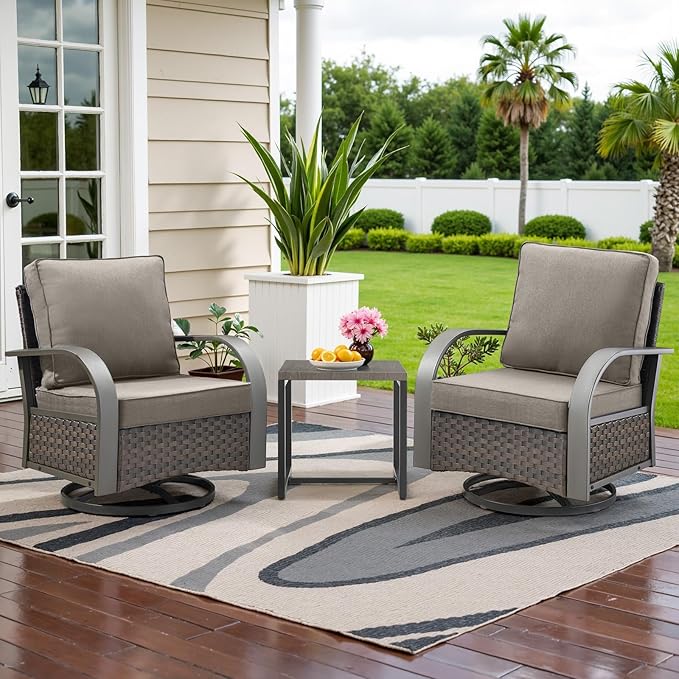 Belord Outdoor Swivel Rocker Patio Chairs Set of 2 - Photo 1