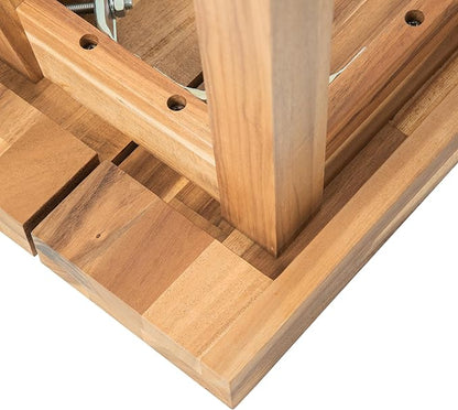 Solid Wood Bench - Minimalist Design, Acacia Wood Construction, Light Natural Color, Versatile for Entryway, Living Room, Bedroom & Outdoors, Easy Assembly & Weather-Resistant