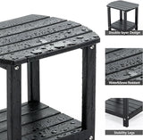 Adirondack Small Outdoor Side Table - Weatherproof HDPE Patio End Table with 2-Tier Storage for Firepit, Balcony, Garden - Photo 3
