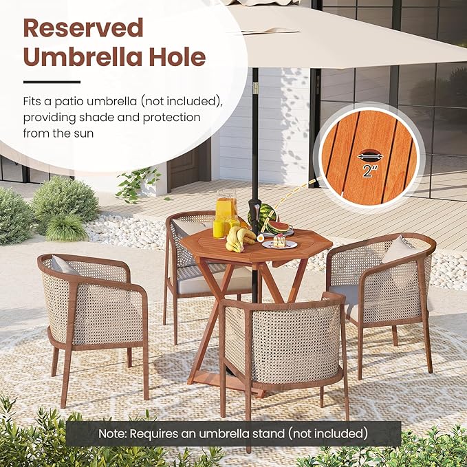 Tangkula 32-Inch Octagon Folding Outdoor Dining Table - Photo 5