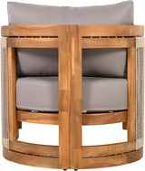 Merax Acacia Wood Outdoor Club Chair, Woven Rope Accents Design, Wooden Patio Accent Chair - Photo 10