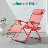 Best Choice Products Adjustable Zero Gravity Chair, Monochromatic Color Folding Patio Recliner w/Side Tray - Photo 4