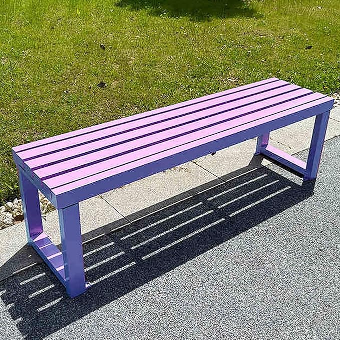 Outdoor Metal Garden Bench - Weatherproof Park Bench for Lawn, Patio, and Yard - Supports up to 800 Pounds, 47 Inch Length