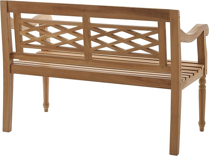 Crosley Furniture Olivier 2-Person Teak Wood Indoor Outdoor Bench for Outside Patio, Garden, Porch, Teak