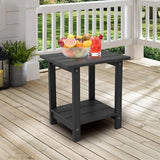 Outdoor Side Table, Weather Resistant Double Small Adirondack Side Table, Outdoor Indoor End Table for Chair - Photo 2