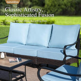 Sophia & William Patio Furniture Set, 5 Piece Metal Outdoor Conversation Set with 3-Seater Outdoor Couch, 2 Sofa Chairs - Photo 3