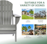 Folding Adirondack Chairs Set of 2, HDPE Wooden Textured Plastic Adirondack Chairs - Photo 6