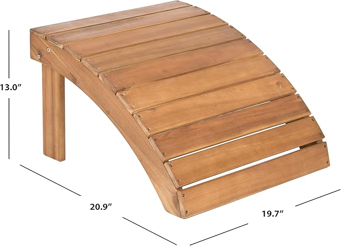 Safavieh Patio Collection Hampton Adirondack Acacia Wood Ottoman