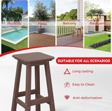 Costaelm 29" Height Outdoor Bar Stools, All-Weather Bar Stools, Adirondack Poly Patio Square Bar Stool for Patio, Deck - Photo 5