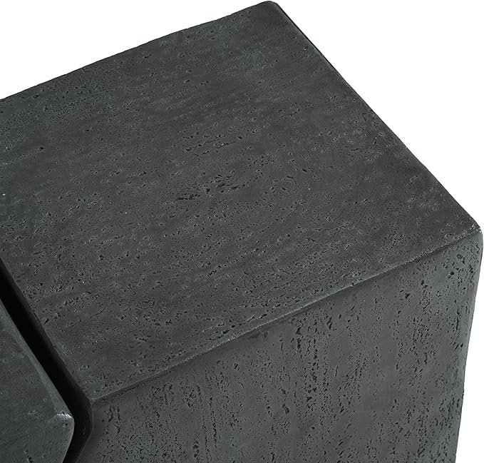 Christopher Knight Home Loire MGO Outdoor Side Table Set of 2, Concrete Indoor/Outdoor Nesting Coffee Table, Multi-Purpose Patio End Table, No Assembly, Stone Gray