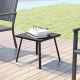 C-Hopetree Small Metal Outdoor Coffee Side Table for Outside Patio, Square, Black - Photo 3