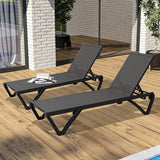 Domi Pool Lounge Chairs Set of 2, Aluminum Chaise Lounge Outdoor - Photo 1