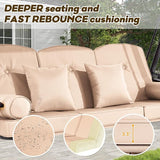 3 in 1 Outdoor Porch Swing with Adjustable Canopy, 3 Seat Outdoor Swing for Adults - Photo 5