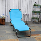Outsunny Folding Chaise Lounge Pool Chairs, Outdoor Sun Tanning Chairs with 5-Level Reclining Back - Photo 2