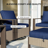 Patio Chairs Set of 2, Outdoor Swivel Rocker Patio Chairs, Metal Patio Furniture with Deep Seating - Photo 7