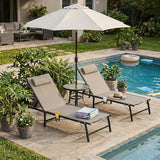 Foldable Outdoor Lounge Chairs Set of 4, No Assembly Chaise Lounge Outdoor with Cup Holder and 6 Adjustable Positions - Photo 2