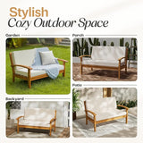 Idzo Laurent 800lbs Capacity Acacia Outdoor Loveseat, FSC Certified 2 Seater Patio Sofa with 3.9in Thick Cushions - Photo 6