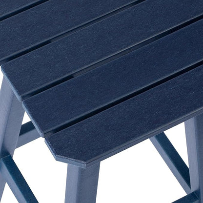Costaelm 29" Height Outdoor Bar Stools, All-Weather Bar Stools, Adirondack Poly Patio Square Bar Stool for Patio, Deck, Kitchen Counter and Garden, Navy Blue
