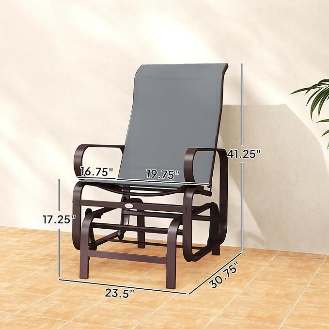 Outsunny Outdoor Glider Chair Set of 2 - Photo 3