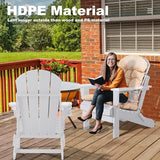 Adirondack Chairs Set of 2 with Cushions & Cup Holders, HDPE Weather Resistant Folding Adirondack Chair for Adults - Photo 7