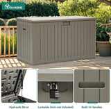 YITAHOME 220 Gallon Double-Wall Deck Box with Divider & Side Handles, Outdoor Large Storage for Patio Furniture Cushions - Photo 5