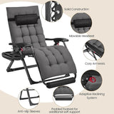Yaheetech 29" Zero Gravity Chair Folding Reclining Lounge Recliner with Removable Pad & Headrest & Side Cup Holder Tray - Photo 8