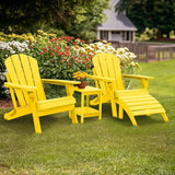 IVY&LANE Outdoor Adirondack Ottoman | Folding | HDPE | Yellow | All Weather - Photo 2