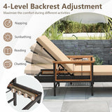 Tangkula Lounge Chair Outdoor with Side Table - Photo 5