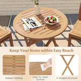 Tangkula 26-Inch Acacia Wood Outdoor Dining Table Set of 2 - Photo 7