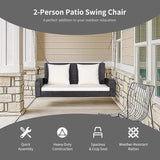 RELAX4LIFE Porch Swing 2-Seat Patio Rattan, Wicker Porch Swings Outdoor W/Two 7.9 Ft Solid Steel Chain - Photo 5