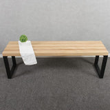 MBQQ Outdoor Soild Wood Bench, 55 inch Patio Picnic Bench - Photo 6