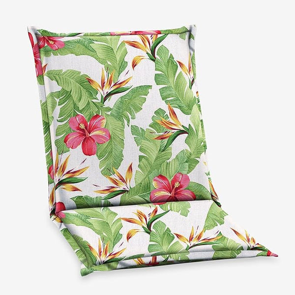 BrylaneHome Hinged Back & Seat Cushion - 21.5" H Seat Back - Patio & Outdoor - Water, Stain & Fade Resistant - Hibiscus - Photo 1